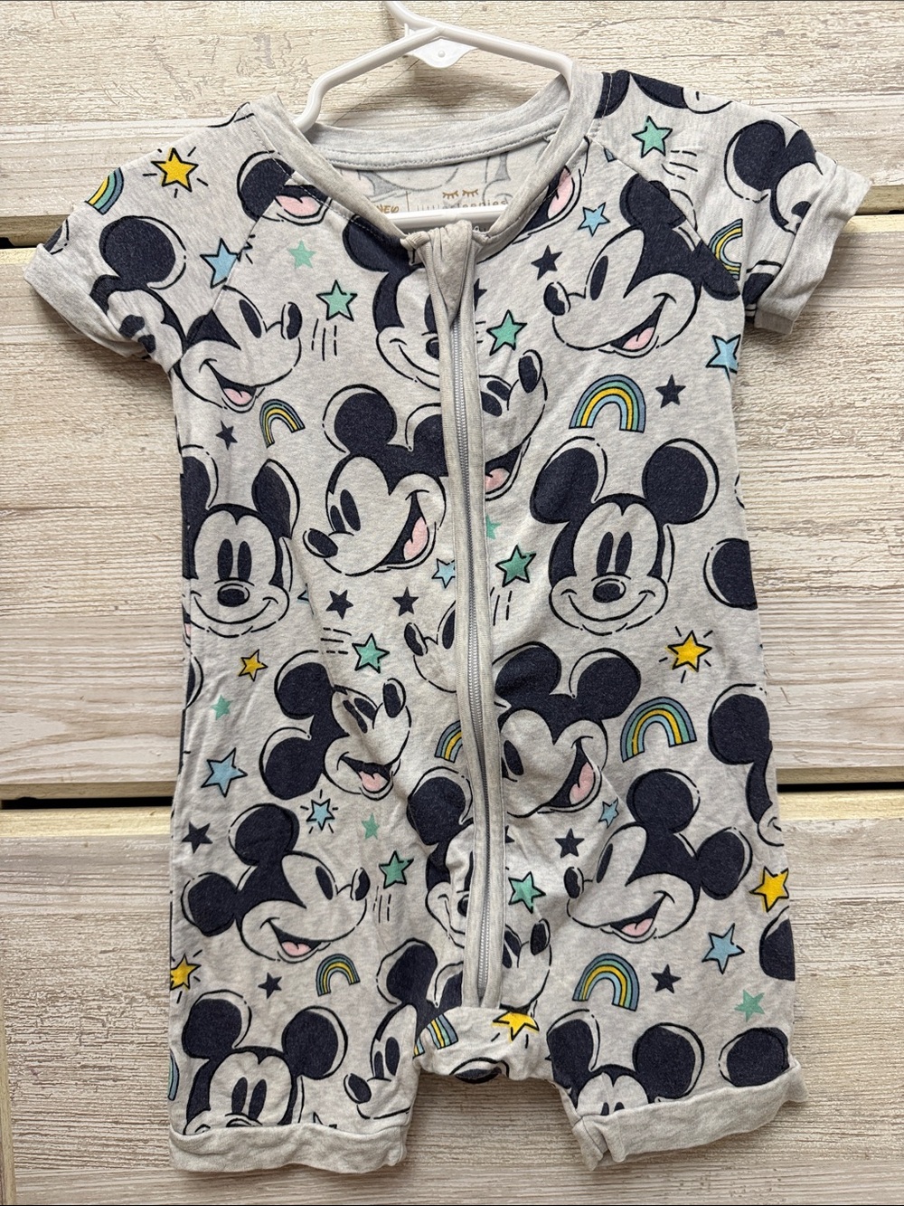 Disney Little Sleepies Mickey Forever Shorty Romper Size 6-12M